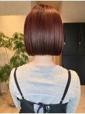 【mimura】ぱつっとボブ　ワインレッド　レッドカラー　草加