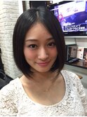 シンプルボブスタイル☆大人の前下がりボブ