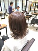イルミナカラー/斜めバング/アシンメトリー/伸ばしかけ/大人