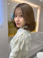 ロンドブルーム 天神大名店(Lond Bloom) ピンクベージュ丸みショートボブマッシュショートくびれショート