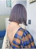 ラベンダーグレー 切りっぱなしボブ