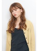 ミストバングウェーブパーマ×オレンジベージュカラ-