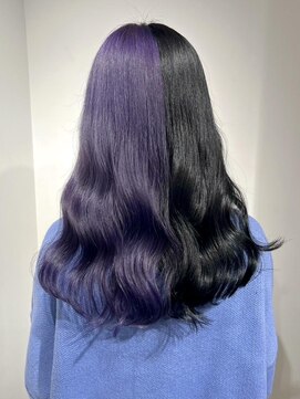 クアトログランシュ 水戸店(QUATRO×GranCieux) ツートーン×ブルーラベンダー【水戸/ブリーチ/カラー】