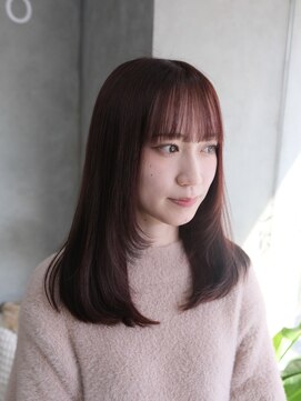 ベロ(BELO) 顔周りサイドレイヤー×チェリーレッド