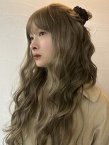 メゾンアクア 表参道(Maison ACQUA)&nbsp;☆ブリーチなしダブルカラー透明感カラー オリーブベージュ ボブ