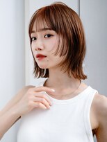 エインアンリー 明治神宮前(AIN.ANLY.)&nbsp;眉上バング20代30代40代シースルーバングくびれボブ暖色系カラー