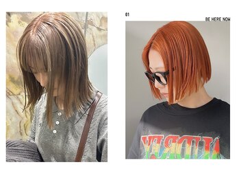ビーヒアナウ 金沢県庁店(BE HERE NOW)の写真/ワンカラーでも雑味を抑えた綺麗な仕上がり◎艶,透明感,抜け感のあるカラーデザイン*［髪質改善/金沢県庁］