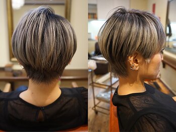 ヘアーグロウの写真/高い技術力のショートカットは勿論、デザインで動きを加えるカラーもお任せ下さい*〔白髪染め/ハイライト〕