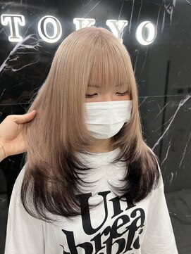 ラピス 渋谷本店(Lapis) エンドカラー/ミルクティーカラー/レイヤーカット/髪質改善