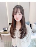 顔周り/小顔/レイヤー/髪質改善/韓国風巻き/ミルクティー/札幌