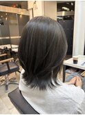 ボブくびれボブレイヤーボブ韓国風オリーブアッシュ
