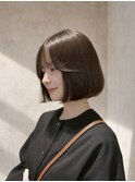 イメチェン/艶カラーくすみブラウンボブ/前髪/[表参道/原宿]