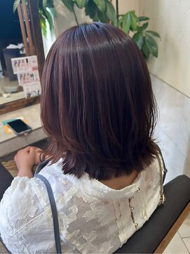 ヘアリゾート粋 ティガ 池袋店(tiga) 透明感バイオレットブラウン/ミディアム/レイヤーカット
