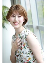 ディーヘア(d'hair)&nbsp;丸みひし形耳かけショートボブ