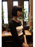 切りっぱなしボブスタイル   貝原