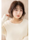 イヤリングカラー小顔切りっぱなしボブウルフY大宮20代30代40代