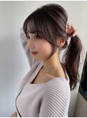 顔まわりカット/流し前髪/サイドバング/韓国ヘア