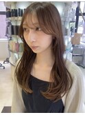 __ベージュブラウン__レイヤーカット__顔周りカット
