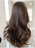 グレージュブルージュベージュカラー顔周りレイヤーカット韓国