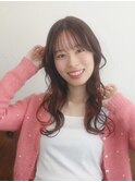 ピンクベージュ/抜け感ロング/顔周りレイヤー/小顔カット/透明感