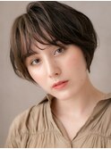 フェイスフレーミング抜け感小顔ひし形ショートX大宮10代20代