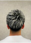10代20代30代ホワイトメッシュハイライト刈り上げ ツーブロック