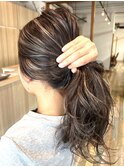 白髪ぼかし　ハイライトカラー　レイヤーカット　白髪染め　柏