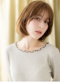 オレンジベージュゆるふわミディアムミニマルボブY浦和30代40代