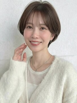 カバーヘア ブリス 川口(COVER HAIR bliss) ミルクグレージュ小顔ひし形ショートマッシュA12川口30代40代