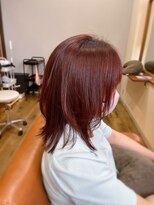 ヘアーブランドジン ティアラ(HAIR BRAND Jin Tiara)&nbsp;ピンクブラウン×ミディアムレイヤー【松山美容室】