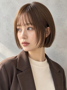 ヴィータ ヘア デザイン(Vita Hair Design) ミニボブ×ぱっつん前髪×ミルクティーブラウン