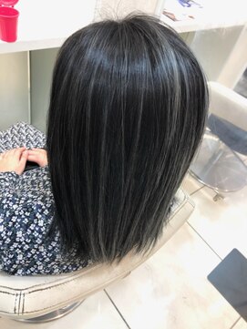 アッシュ 久我山店(Ash) コントラストハイライト×ホワイトグレー