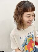 重め前髪×ミディアムヘア