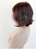 毛先がゆるく動くウェーブボブ
