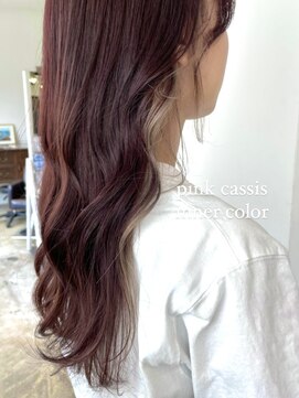 ヘアーアイストゥーレ(HAIR ICI TRE) 大人可愛い透明感ピンクイヤリングカラー暖色 担当渡辺聖