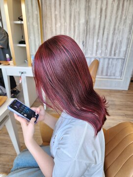 タブーセントラル(TABOO Central) 《TABOO Central》ブリーチなしダブルカラーでボルドーカラー