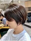 ショートカット20代30代40代前髪あり面長丸顔ショートボブ