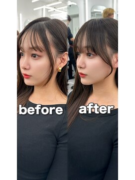 アマトウキョウ アユンチェ(AMA TOKYO×AYUNCHE) 前髪顔まわり韓国ヘアレイヤーカットサイドバンク2wayバンク韓国