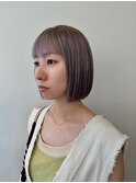 ラインストレートボブ/シルバーラベンダーベージュ