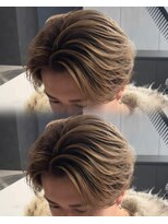 ステラ(STELLA) メンズ/バレイヤージュ/センターパート/ブリーチ&ダブルカラー