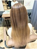 【派手髪】ベージュバレイヤージュ