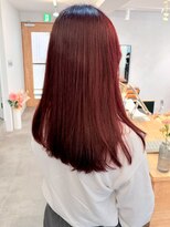ミュラ(mulah)&nbsp;暖色カラーワインレッド＊艶髪ロングヘアボルドーカラー/明大前