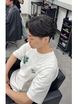 ノイセル 心斎橋(Noisyle)&nbsp;MEN’S/リバースセンターパート/ニュアンスパーマ/心斎橋