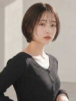 オレンジペコ(orange peco)&nbsp;ショートカット ボブ シースルーバング モカブラウン 髪質改善