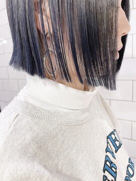ブルー 仙台店(Blue) 《Blue》#ダークブルージュ#ぷつんカット#ブルーブラック