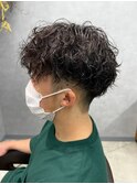 ツイストスパイラルパーマ波巻きスパイラル刈り上げマッシュ