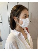 【 YOKE 】切りっぱなしボブぱつっと結べるおくれ毛グレージュ