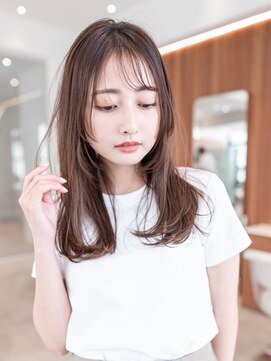 ハバナ 渋谷(HAVANA) 20代30代大人可愛い斜めバンググレージュカラー/レイヤーカット