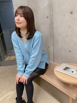 エウペ 渋谷(WEUPE)&nbsp;斜めバング/グレージュカラー/デザインカラー/シルキーベージュ