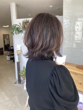 キュウヘアー(KYUU HAIR) 【40代】　クビレボブ×艶カラー×ハイライト